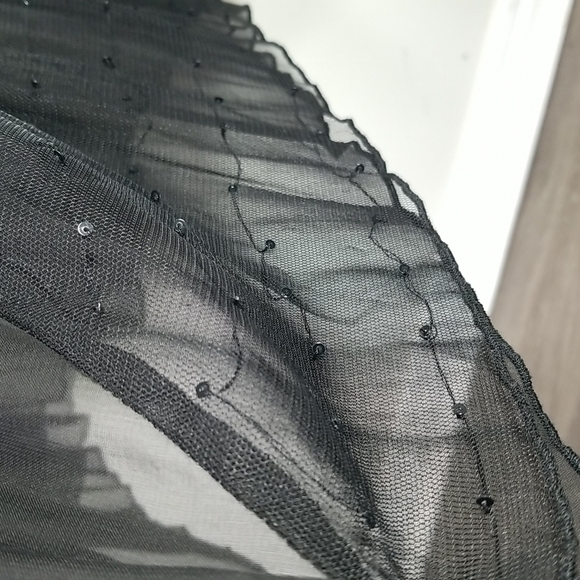 Parkhurst Women's Skirt Asymmetrical Gauze See Trough With Sequins Black - Picture 3 of 8